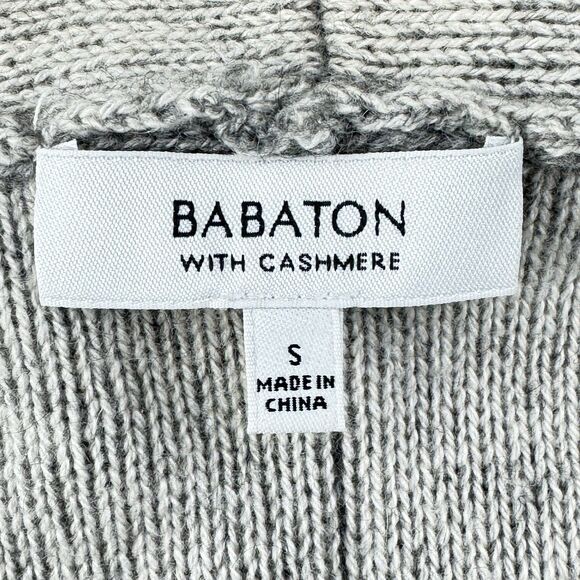 Aritzia Babaton Cashmere Wool Cardigan Sweater Wmns Sz S Gray Pockets Open Front - Picture 15 of 15